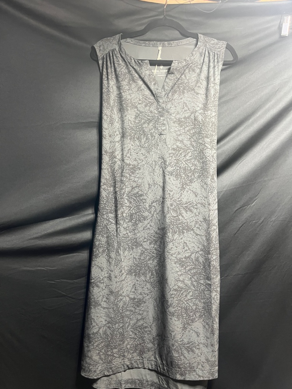 Sleeveless Gray Floral Shift Dress
